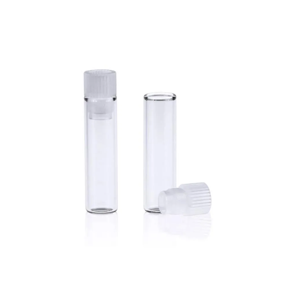 1mL 8x40mm Flat Base Clear Glass Shell Vial with Plug.Thumbnail 1