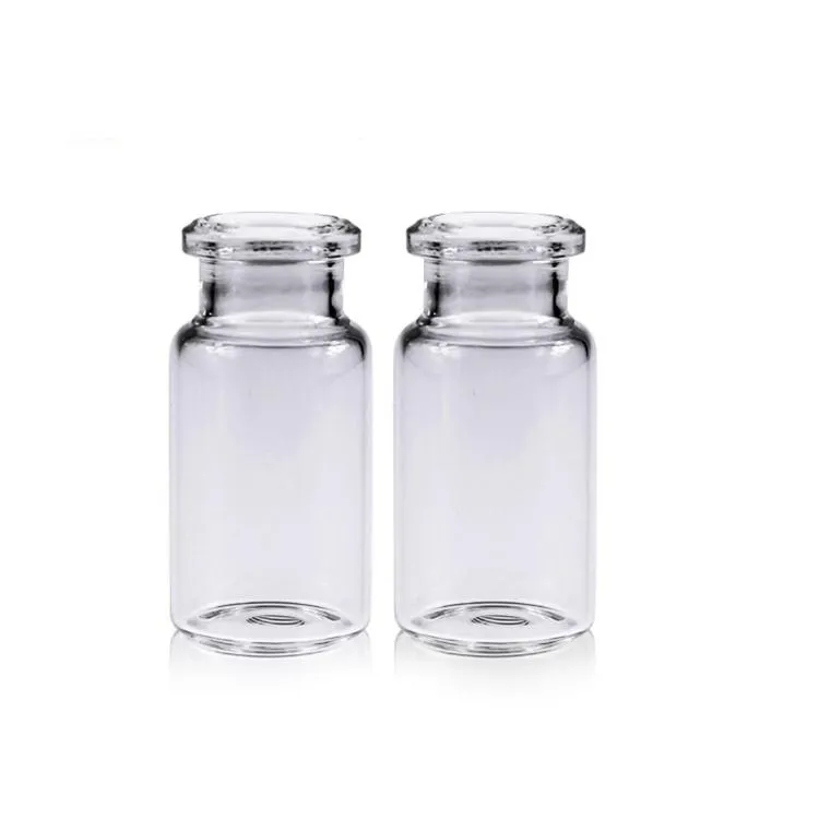 10mL Clear Glass 22.5x46mm Crimp Headspace Vial. 20mm Beveled Edge. Flat Bottom.Thumbnail 1