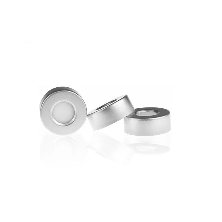 20mm Open Top Aluminum Crimp Cap  with 20mm White PTFE/White Silicon Septa, 3.0mm Thick.Thumbnail 1
