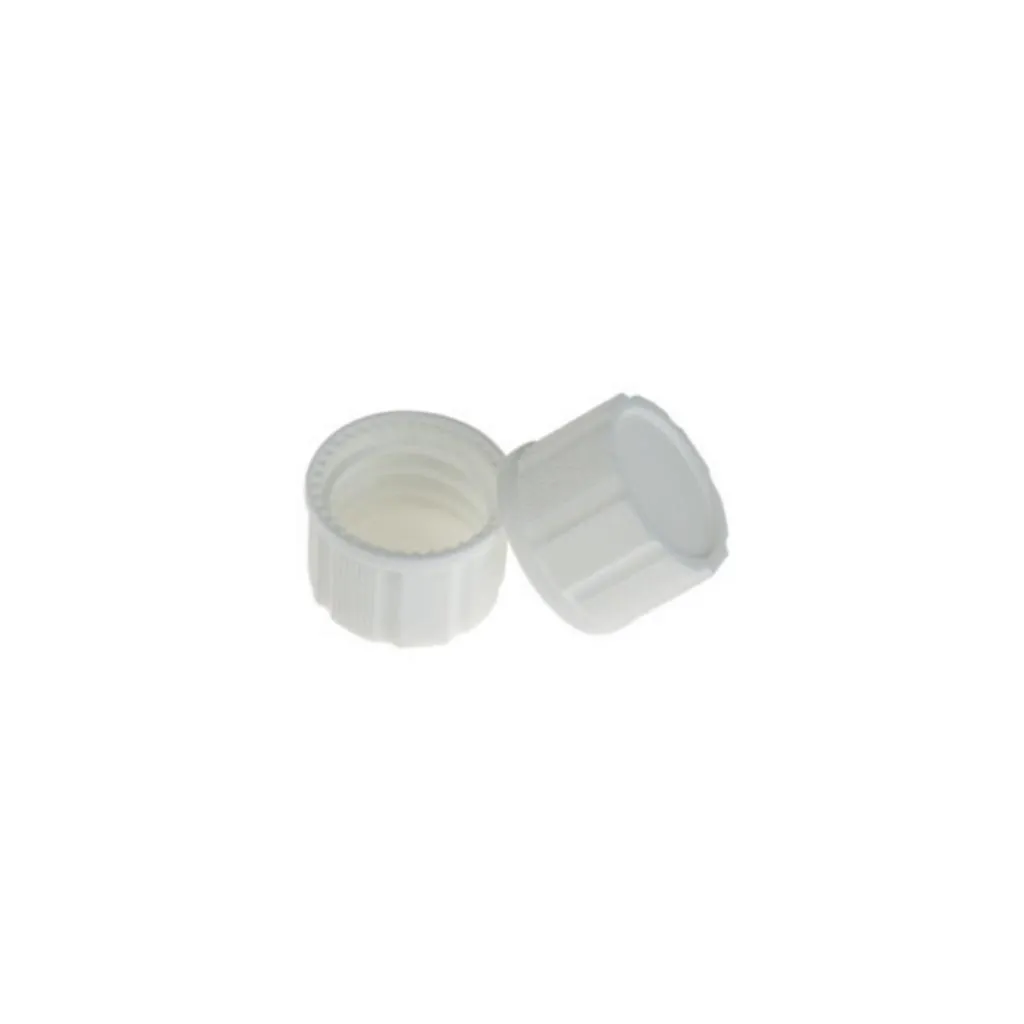 18-400 White Closed PP Top Cap, with White PE Septa 1.0mm Thick. .Thumbnail 1