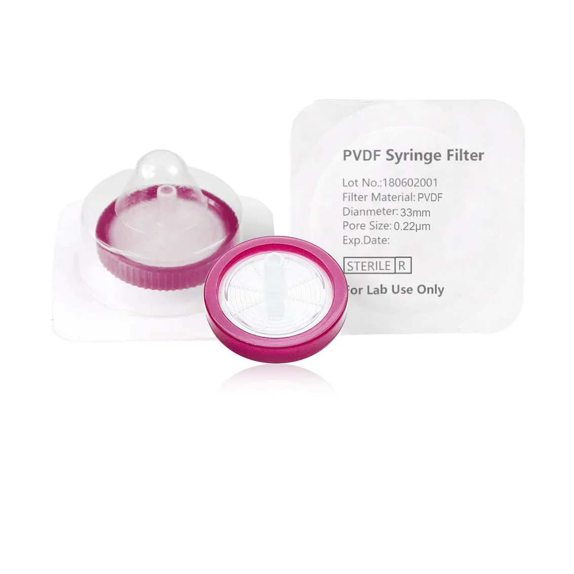 Syringe Filter, Hydrophobic PVDF, Sterile, Dia. 33mm, Pore 0.22µmThumbnail 1